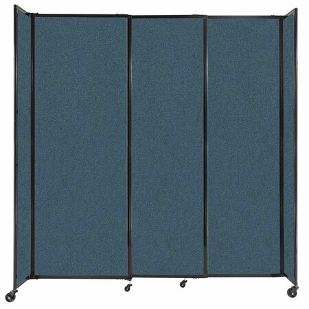 Versare StraightWall Sliding Portable Partition 7'2" x 7'6" Caribbean Fabric 1448608